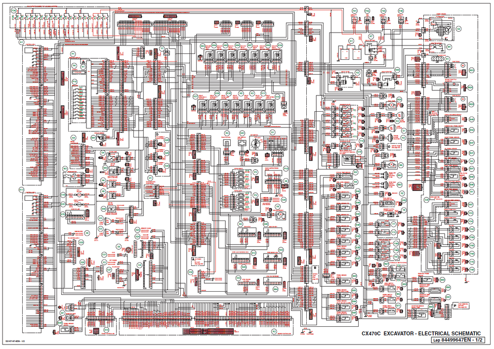 Cas CX470C excavateur Schéma de câblage complet Schéma du système électrique