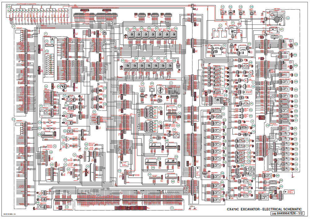 Case CX470C graafmachine complete bedradingsschema elektrische systeemschema's