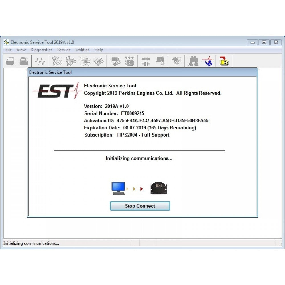 Outil de service électronique EST 2019B pour PERKINSS - Tous les modèles Logiciel de diagnostic!