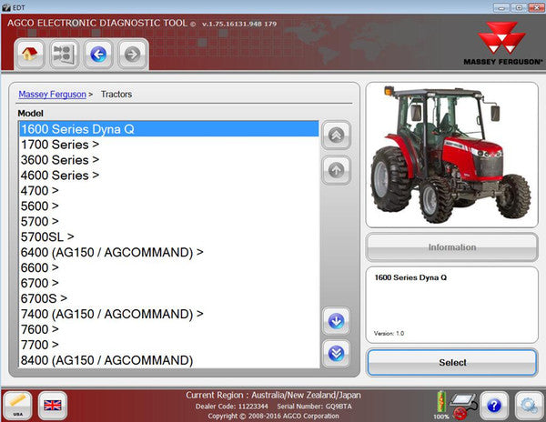 
                  
                    AGCO EDT Electronic Diagnostic Tool 1.126 - Activation For ALL Brands - Latest 2024 Version
                  
                