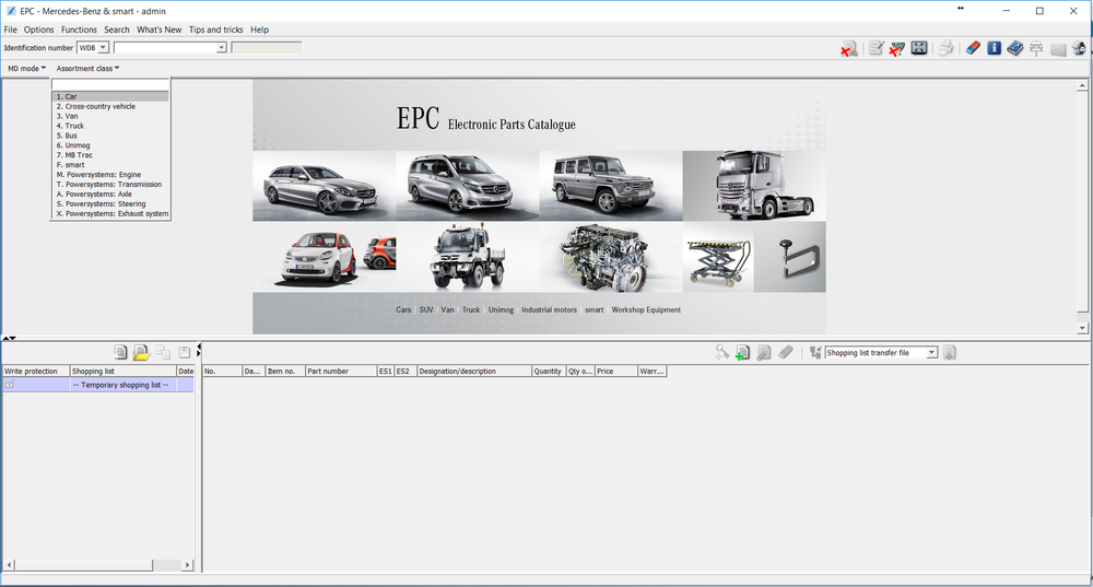 EPC, Wis / ASRA NET pour Mercedes - la version la plus complète 10/2017 - Tous les modèles Mercedes couverts jusqu'à 2018