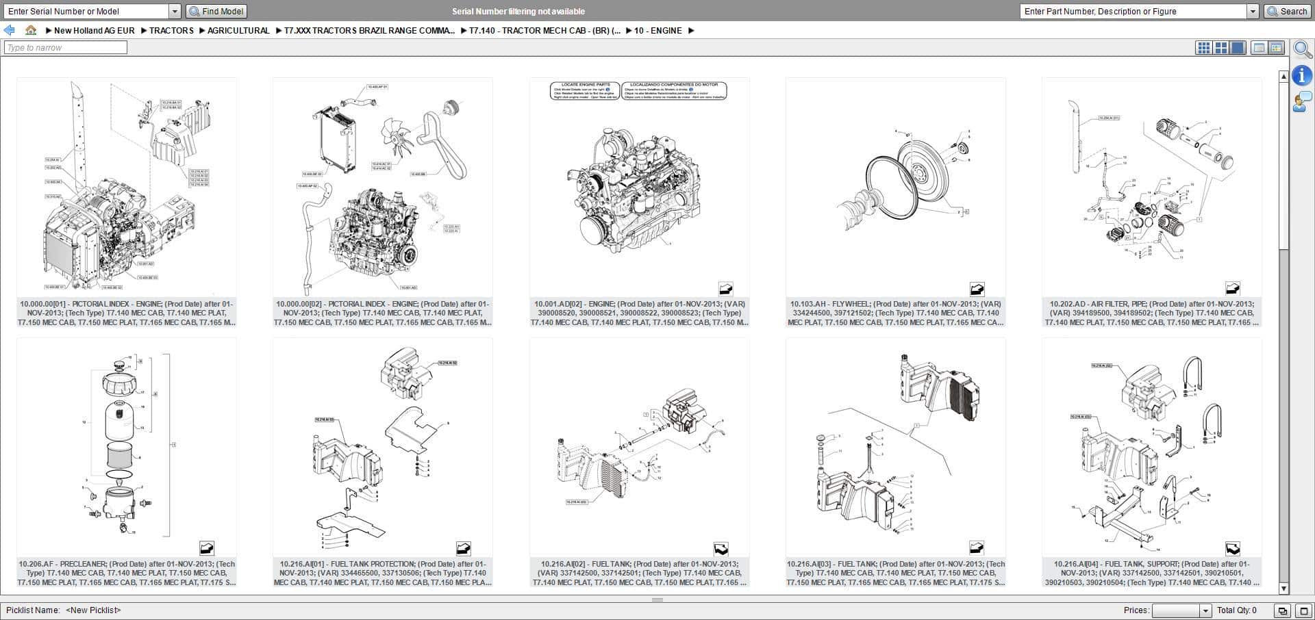 New Holland NGPC Next Generation Agricultural AG Europe 2019 EPC -All Models & Serials Up To 2020 Parts Manuals - Image 7