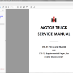 Case IH International L-LINE R-LINE MOTOR TRUCKS CTS-11 CTS-12 Service Manual