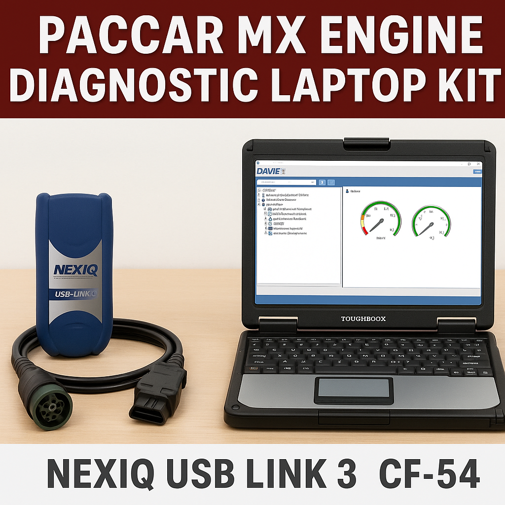 PACCAR MX engine diagnostic laptop kit with Nexiq USB Link