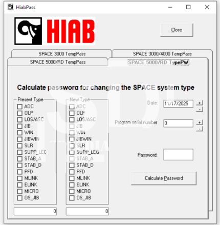 Hiab Factory Password Generator tool 2025